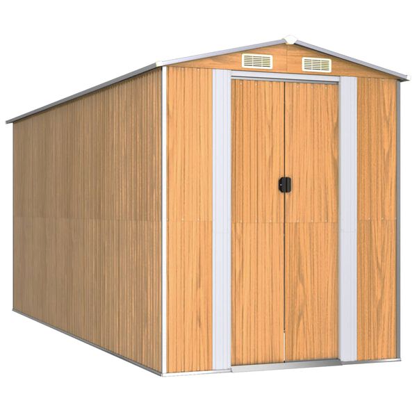 vidaXL Αποθήκη Κήπου Ανοιχτό καφέ 192x440x223 εκ. Γαλβανισμένο Ατσάλι