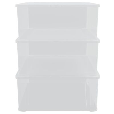 vidaXL Κουτιά Αποθήκευσης Πλαστικά Στοιβαζόμενα 3 τεμ. 25 Λίτρων