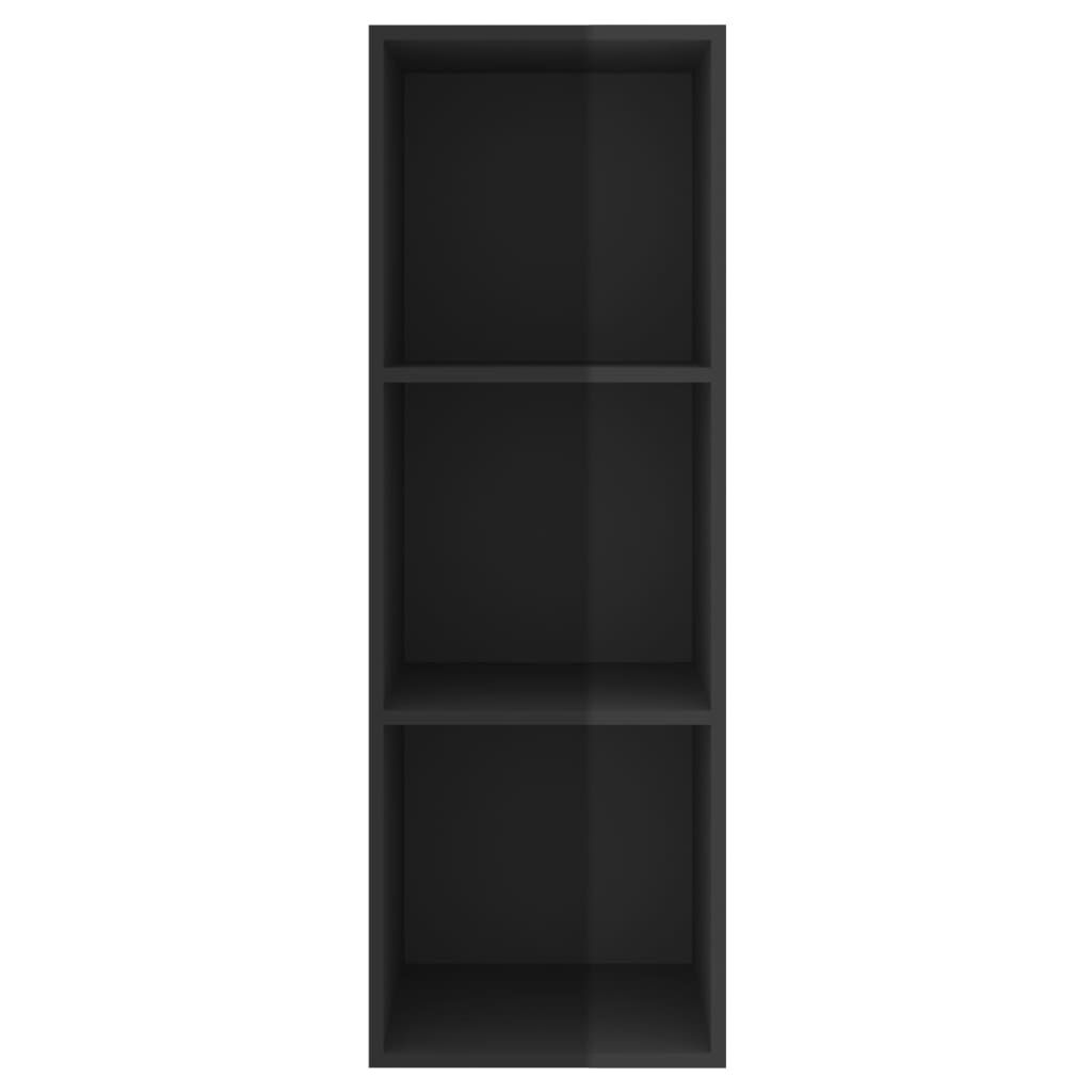 vidaXL Έπιπλο Τηλεόρασης Κρεμαστό Γυαλ. Μαύρο 37x37x107 εκ Επεξ. Ξύλο