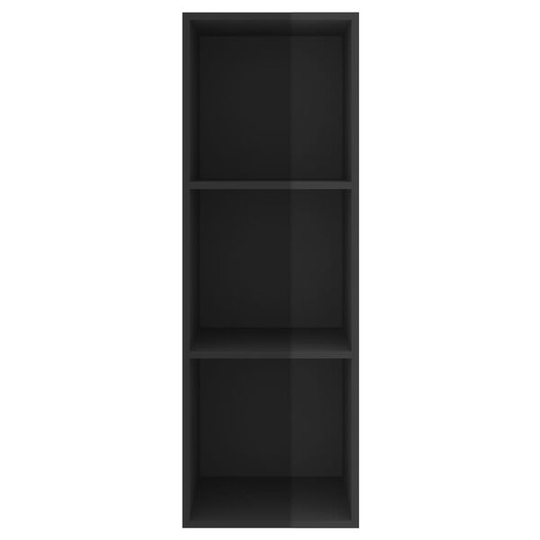 vidaXL Έπιπλο Τηλεόρασης Κρεμαστό Γυαλ. Μαύρο 37x37x107 εκ Επεξ. Ξύλο