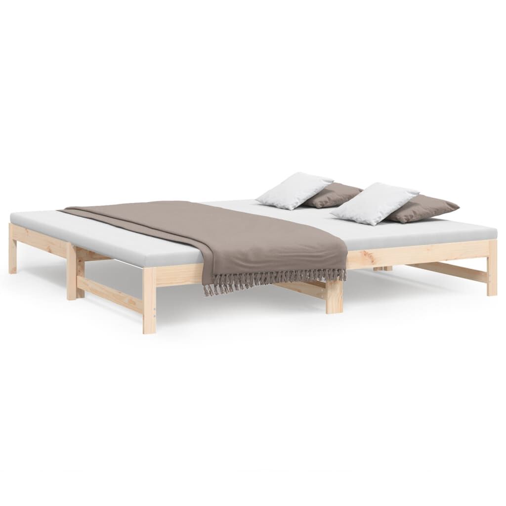vidaXL Καναπές Κρεβάτι Συρόμενος 2x(90x200) εκ. από Μασίφ Ξύλο Πεύκου