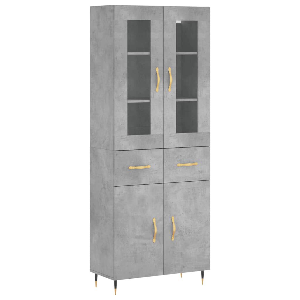 vidaXL Ντουλάπι Γκρι Σκυροδέματος 69,5x34x180 εκ. Επεξεργασμένο Ξύλο