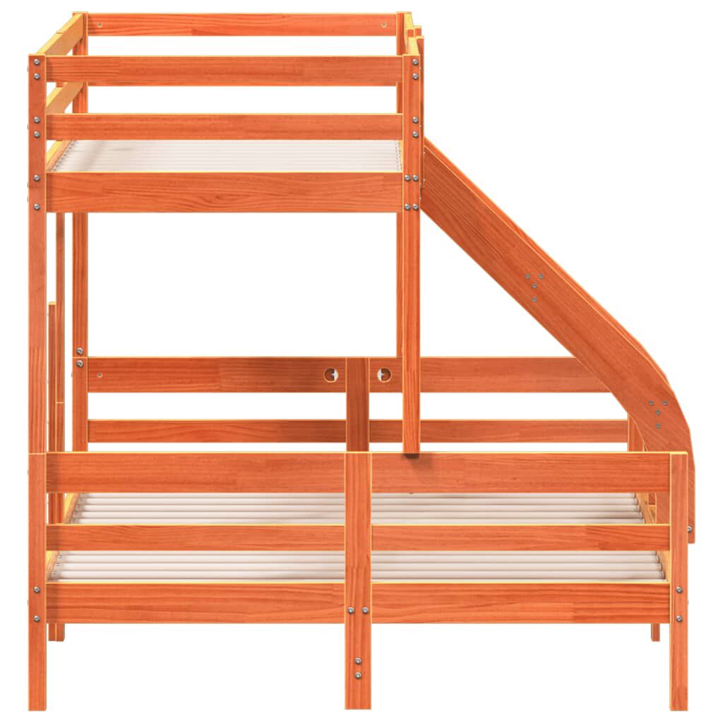 vidaXL Κουκέτα 90x200/140x200 εκ. Καφέ Κεριού από Μασίφ Ξύλο Πεύκου