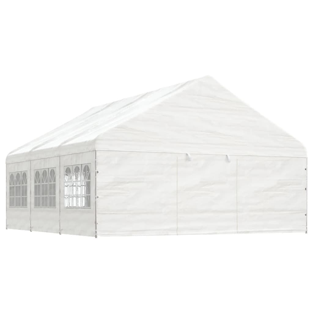 vidaXL Κιόσκι με Τέντα Λευκό 6,69 x 5,88 x 3,75 μ. από Πολυαιθυλένιο