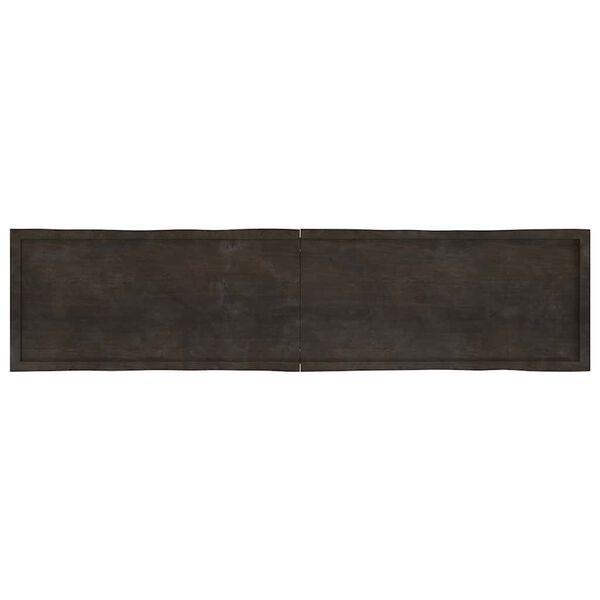 vidaXL Επιφ Τραπεζιού Αν Καφέ 220x50x(2-6)εκ.Ακατέργ. Μασίφ Ξύλο Δρυός