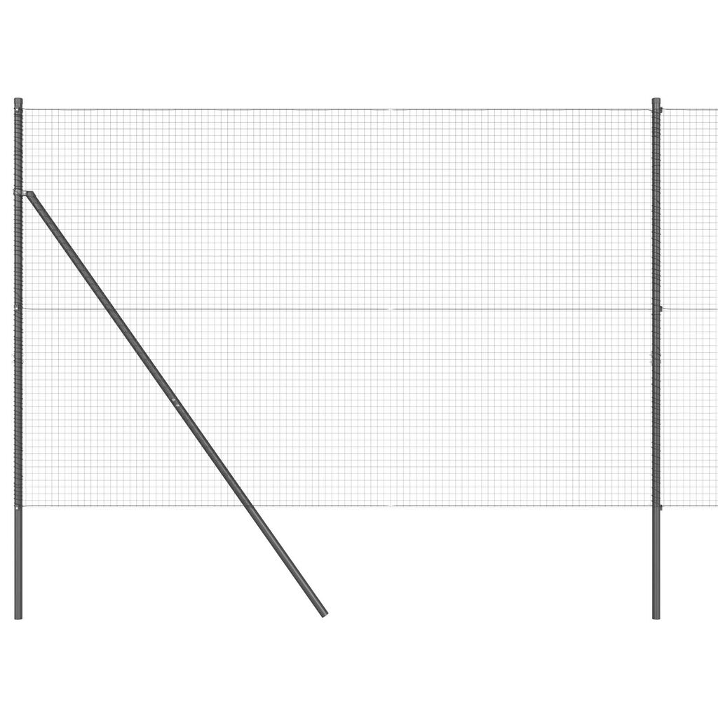 vidaXL Φράχτης Welded Wire με 7 παλάμες Γκρι 1.6x10 μ