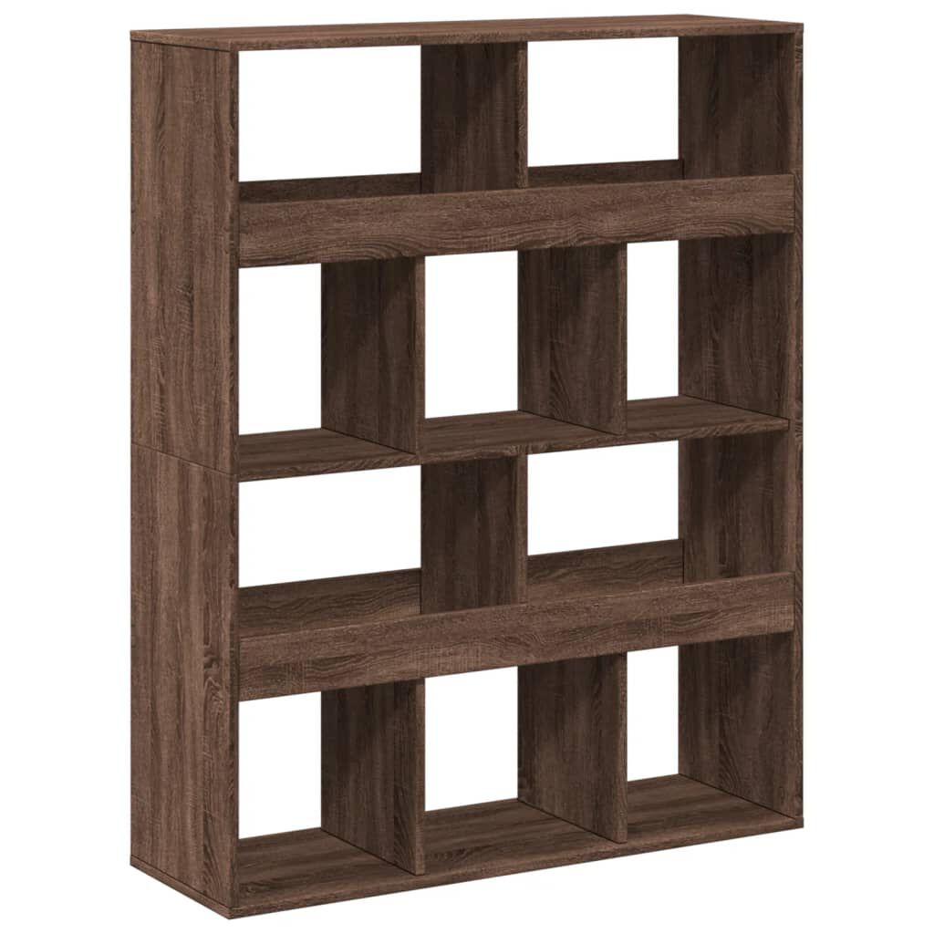 vidaXL Βιβλιοθήκη Καφέ Δρυς 100x33x125,5 εκ. από Επεξεργασμένο Ξύλο