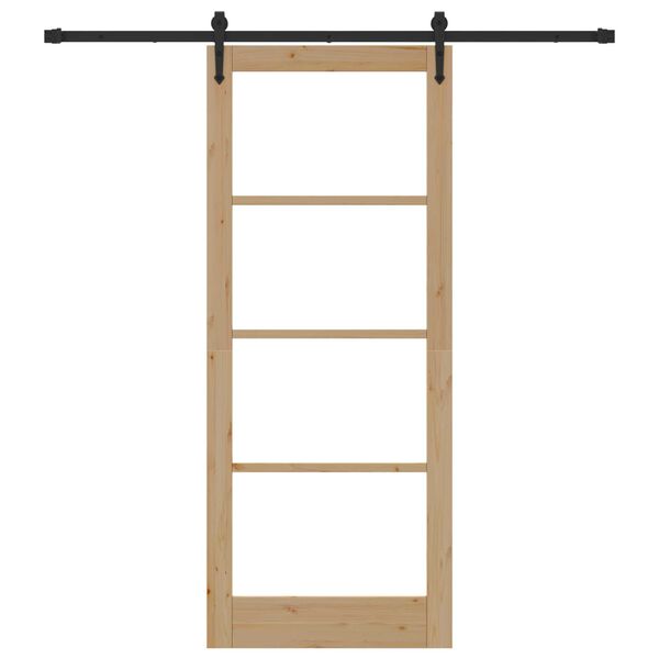 vidaXL Ολισθητή Πόρτα Καφέ 86 x 211 cm Ξύλο και μέταλλο