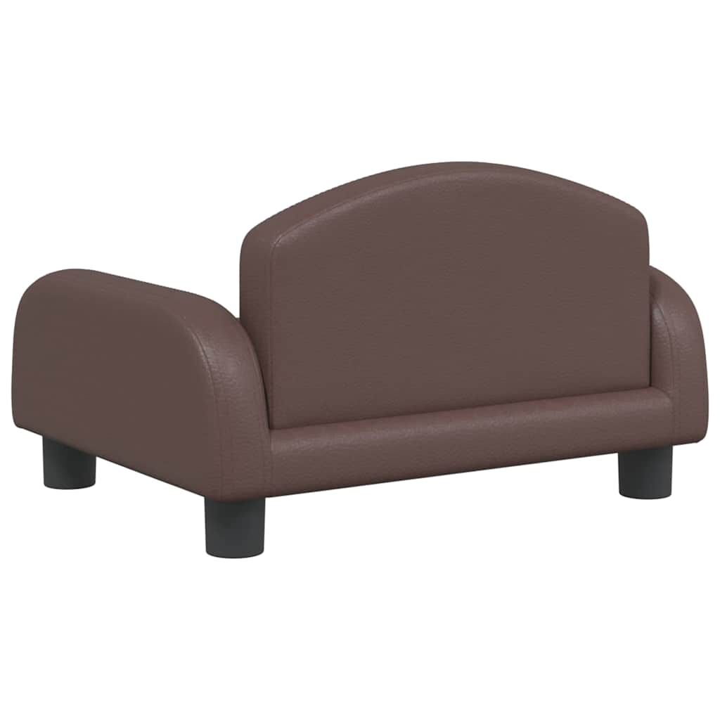 vidaXL Καναπές Παιδικός Καφέ 50 x 40 x 30 εκ. από Συνθετικό Δέρμα