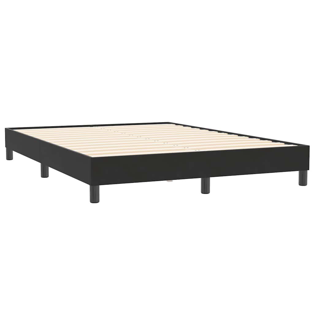 vidaXL Κρεβάτι Boxspring με Στρώμα Μαύρο 1140x210 εκ. Βελούδινο