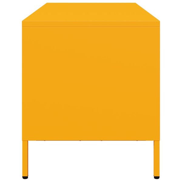 vidaXL Έπιπλο Τηλεόρασης Μουσταρδί 101,5x39x43,5 Ατσάλι Ψυχρής Έλασης