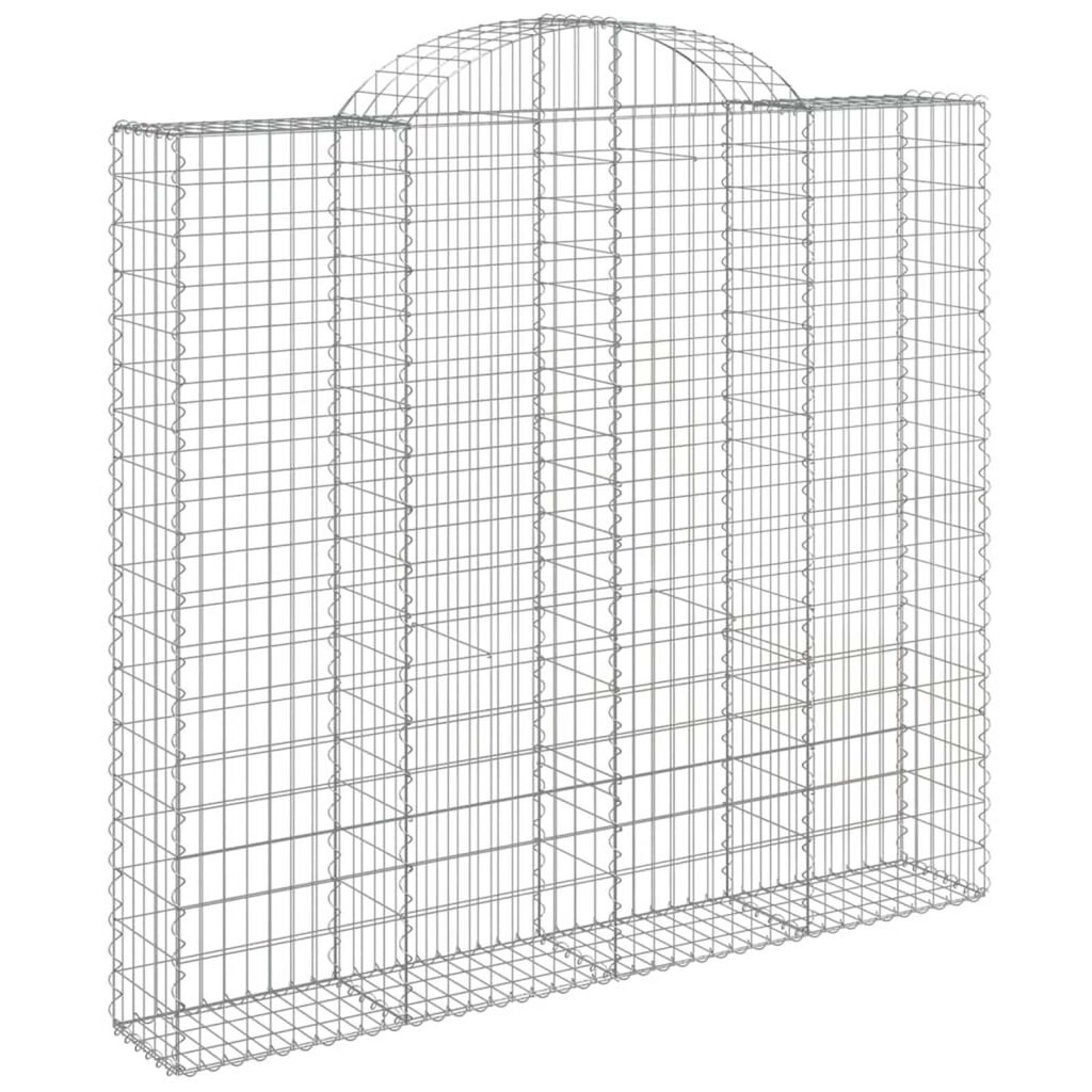 vidaXL Συρματοκιβώτια Τοξωτά 18 τεμ. 200x30x180/200 εκ. Γαλβαν. Ατσάλι