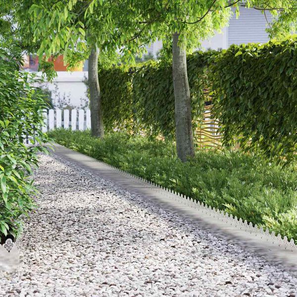 vidaXL Περιγράμματα γκαζόν 10 pcs Ασημί 103 x 0,05 x 22 εκ