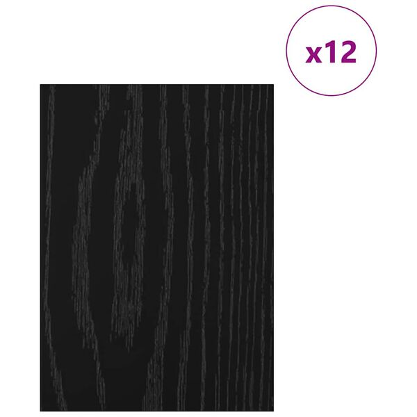vidaXL Διακοσμητικά Πάνελ 12 pcs Μαύρη δρυς 15 x 21 x 0.3 εκ