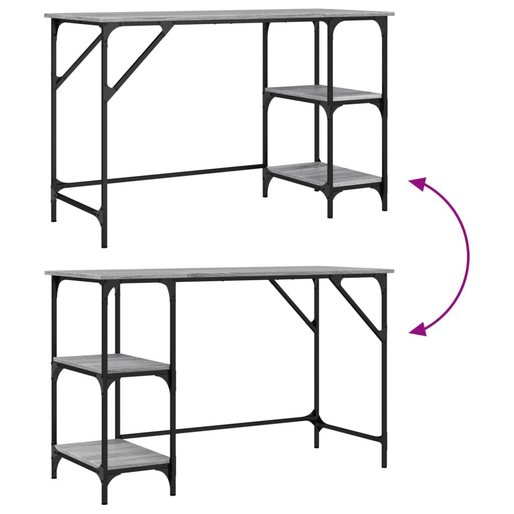 vidaXL Γραφείο Γκρι Sonoma 120x50x75 εκ. Μέταλλο & Επεξεργασμένο Ξύλο