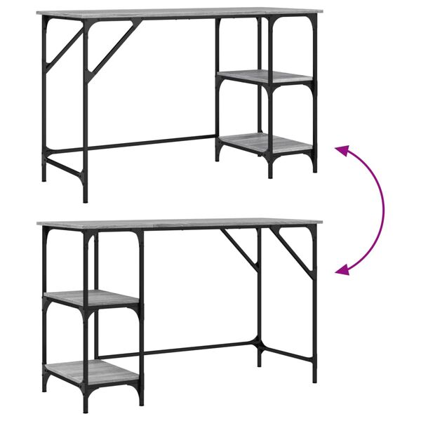 vidaXL Γραφείο Γκρι Sonoma 120x50x75 εκ. Μέταλλο & Επεξεργασμένο Ξύλο