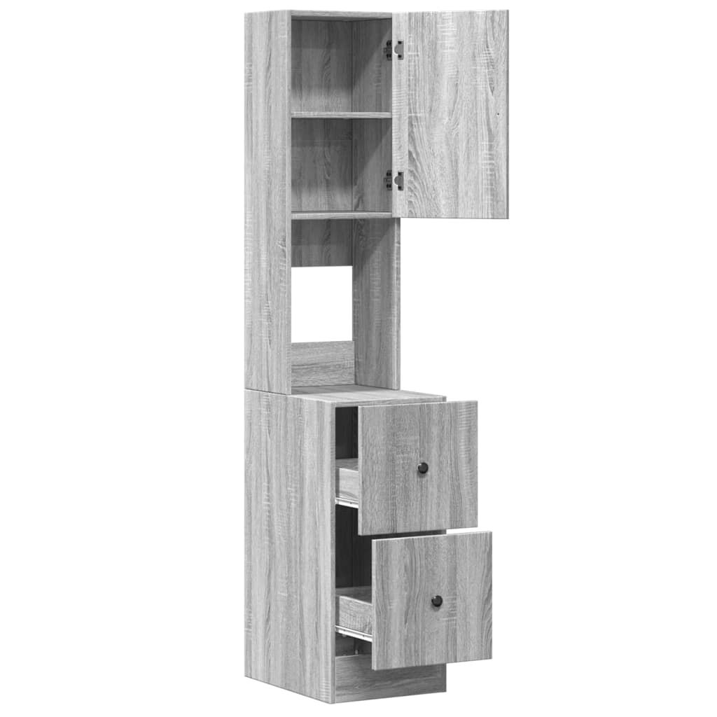 vidaXL Ντουλάπι Κουζίνας Γκρι sonoma 35x50x180 εκ. Επεξεργ. Ξύλο