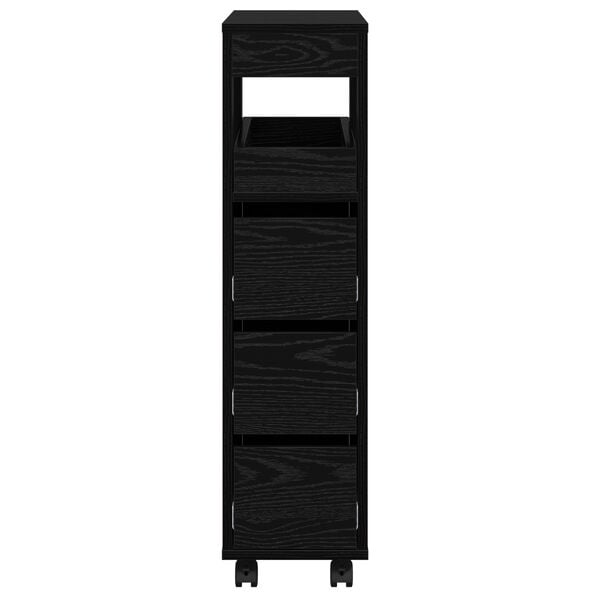 vidaXL Συρταριέρα Μπάνιου Μαύρη δρυς 65 x 23 x 87 εκ.