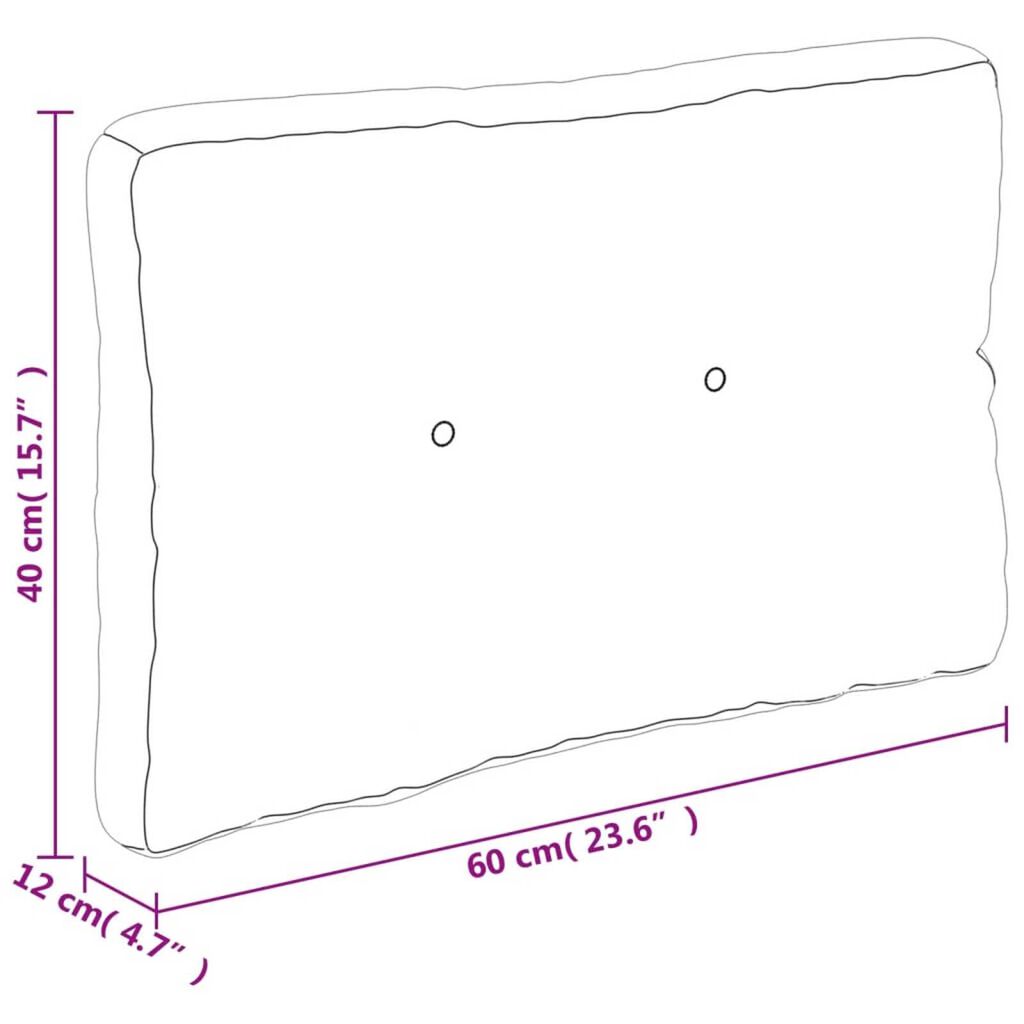 vidaXL Μαξιλάρι Παλέτας Μπορτντό 60 x 40 x 12 εκ. Υφασμάτινο