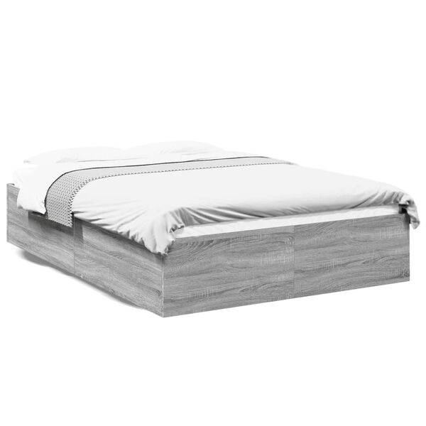 vidaXL Πλαίσιο Κρεβατιού Γκρι Sonoma 150x200 εκ. Επεξεργασμένο Ξύλο