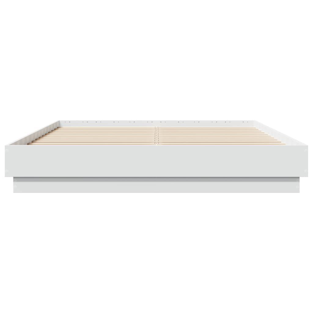 vidaXL Πλαίσιο Κρεβατιού με LED Λευκό 120 x 200 εκ.
