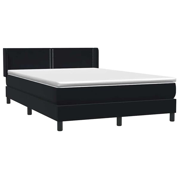 vidaXL Box Spring &Kappa;&rho;&epsilon;&beta;ά&tau;&iota; &mu;&epsilon; &sigma;&tau;&rho;ώ&mu;&alpha; &Mu;&alpha;ύ&rho;&omicron; 160x220 cm &Beta;&epsilon;&lambda;&omicron;ύ&delta;&iota;&nu;&omicron;