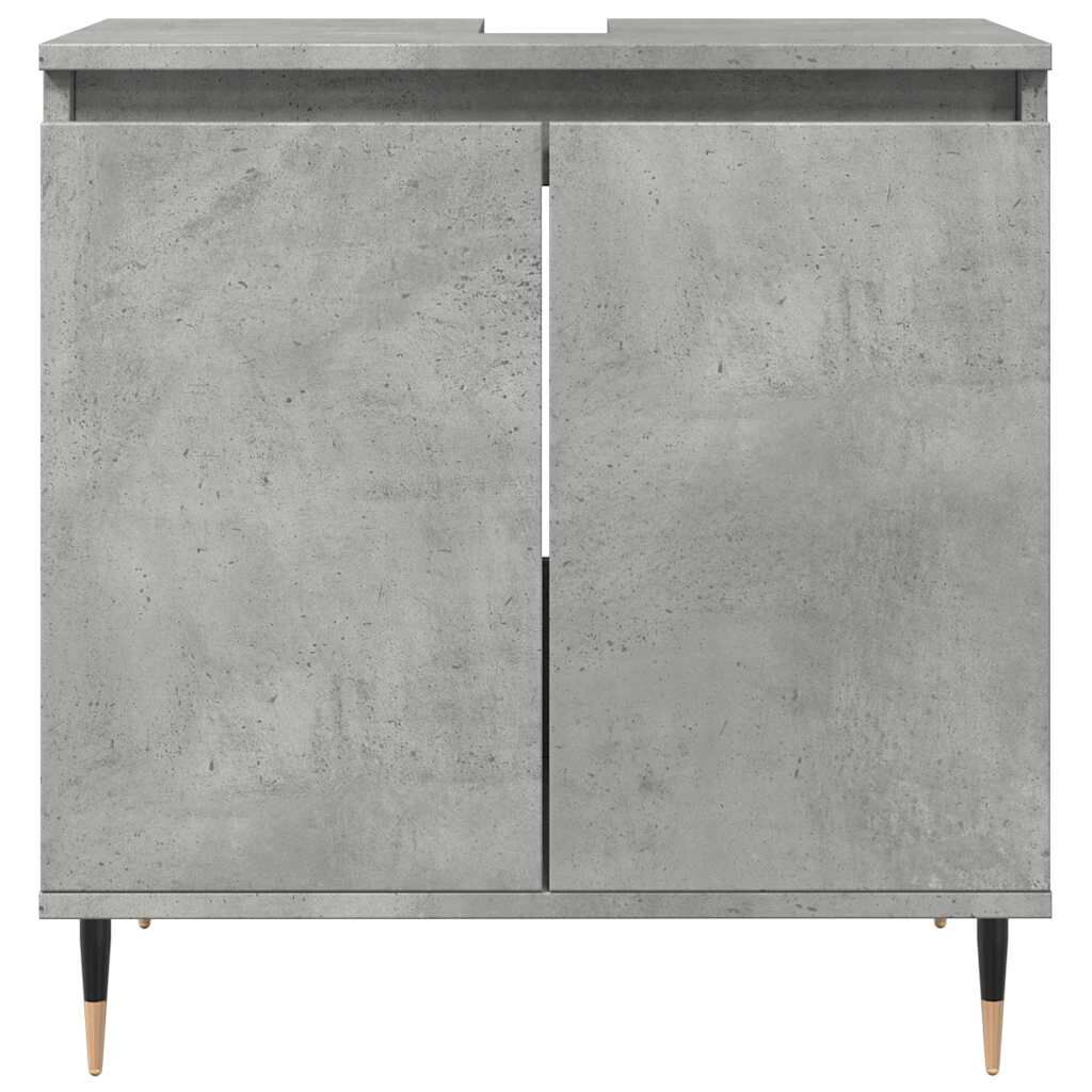 vidaXL Ντουλάπι Μπάνιου Γκρι Σκυροδεμ. 58 x 33 x 60 εκ. Επεξεργ. Ξύλο