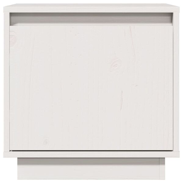 vidaXL Κομοδίνο Λευκό 40 x 30 x 40 εκ. από Μασίφ Ξύλο Πεύκου