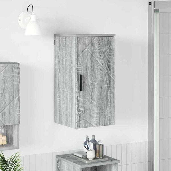 vidaXL Ντουλάπι Μπάνιου με αποθήκευση Γκρι sonoma 30 x 31,5 x 61 εκ
