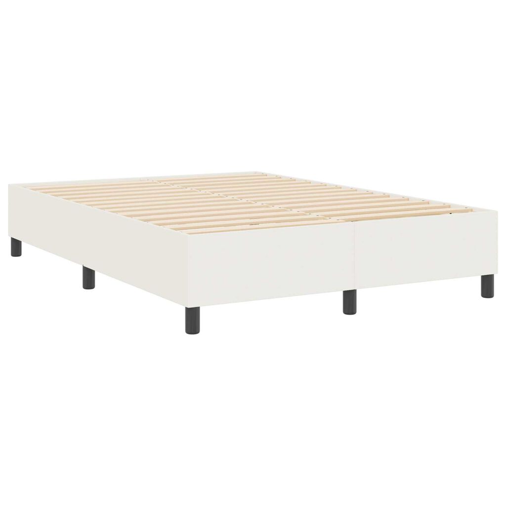 vidaXL Κρεβάτι Box Spring Κρεμ 140x200 εκ από ύφασμα καμπαρντίνα
