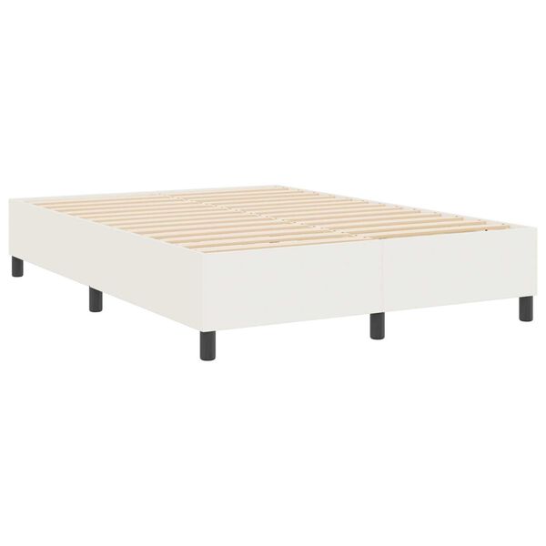 vidaXL Κρεβάτι Box Spring Κρεμ 140x200 εκ από ύφασμα καμπαρντίνα