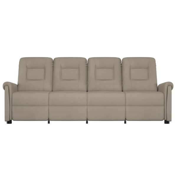 vidaXL Πολυθρόνα Μασάζ Τετραθέσια Ανακλ. Αν. Γκρι Ύφασμα Μικροϊνών