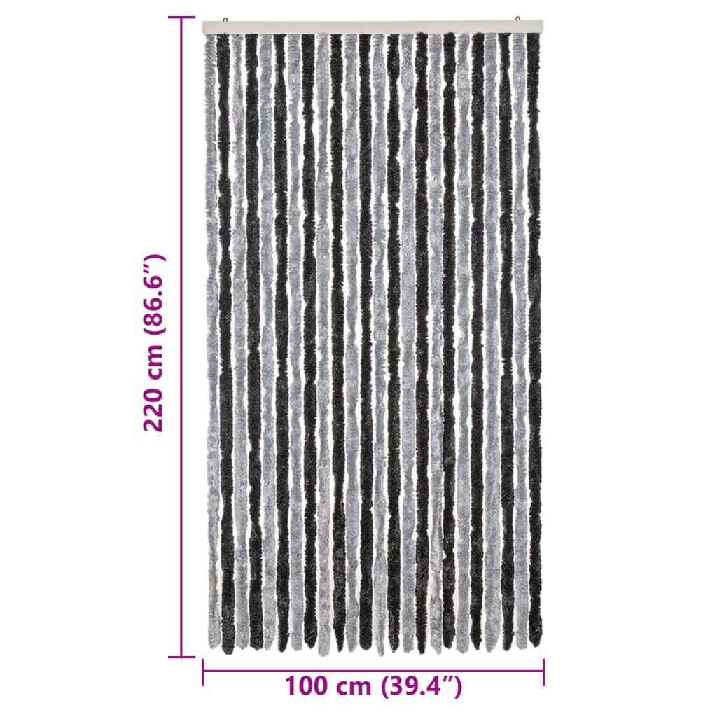 vidaXL Σήτα Εντόμων Γκρι & Μαύρη 100 x 220 εκ. από Σενίλ