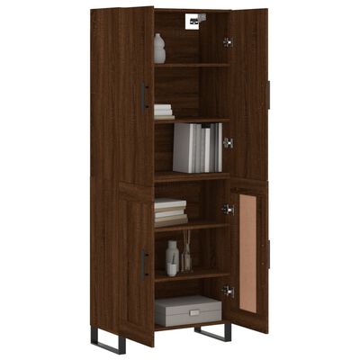 vidaXL Ντουλάπι Καφέ Δρυς 69,5 x 34 x 180 εκ. από Επεξεργασμένο Ξύλο