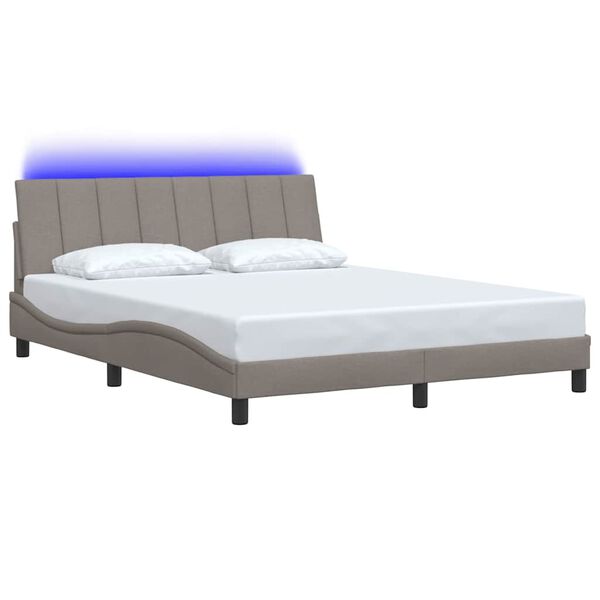 vidaXL Σκελετός Κρεβατιού Χωρίς Στρώμα Taupe 160x200 εκ. Υφασμάτινο