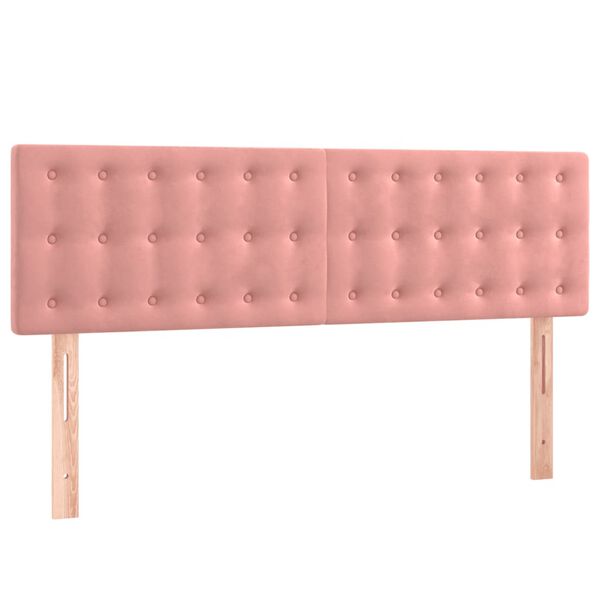 vidaXL Κρεβάτι Boxspring με Στρώμα Ροζ 140x200 εκ. Βελούδινο