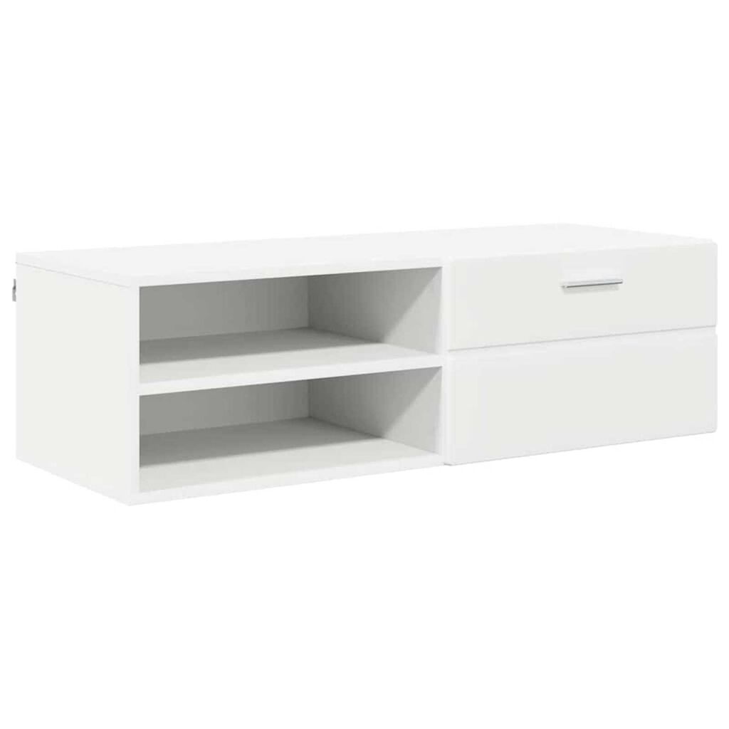 vidaXL Ντουλάπι TV με ράφι Λευκό 100.5 x 39 x 30 εκ Επεξεργασμένο ξύλο