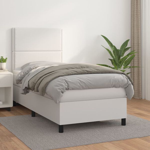 vidaXL &Kappa;&rho;&epsilon;&beta;ά&tau;&iota; Boxspring &mu;&epsilon; &Sigma;&tau;&rho;ώ&mu;&alpha; &Lambda;&epsilon;&upsilon;&kappa;ό 90x190&epsilon;&kappa;. &alpha;&pi;ό &Sigma;&upsilon;&nu;&theta;&epsilon;&tau;&iota;&kappa;ό &Delta;έ&rho;&mu;&alpha;