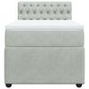 vidaXL Κρεβάτι Boxspring με Στρώμα Ανοιχτό Γκρι 90x190 εκ. Βελούδινο