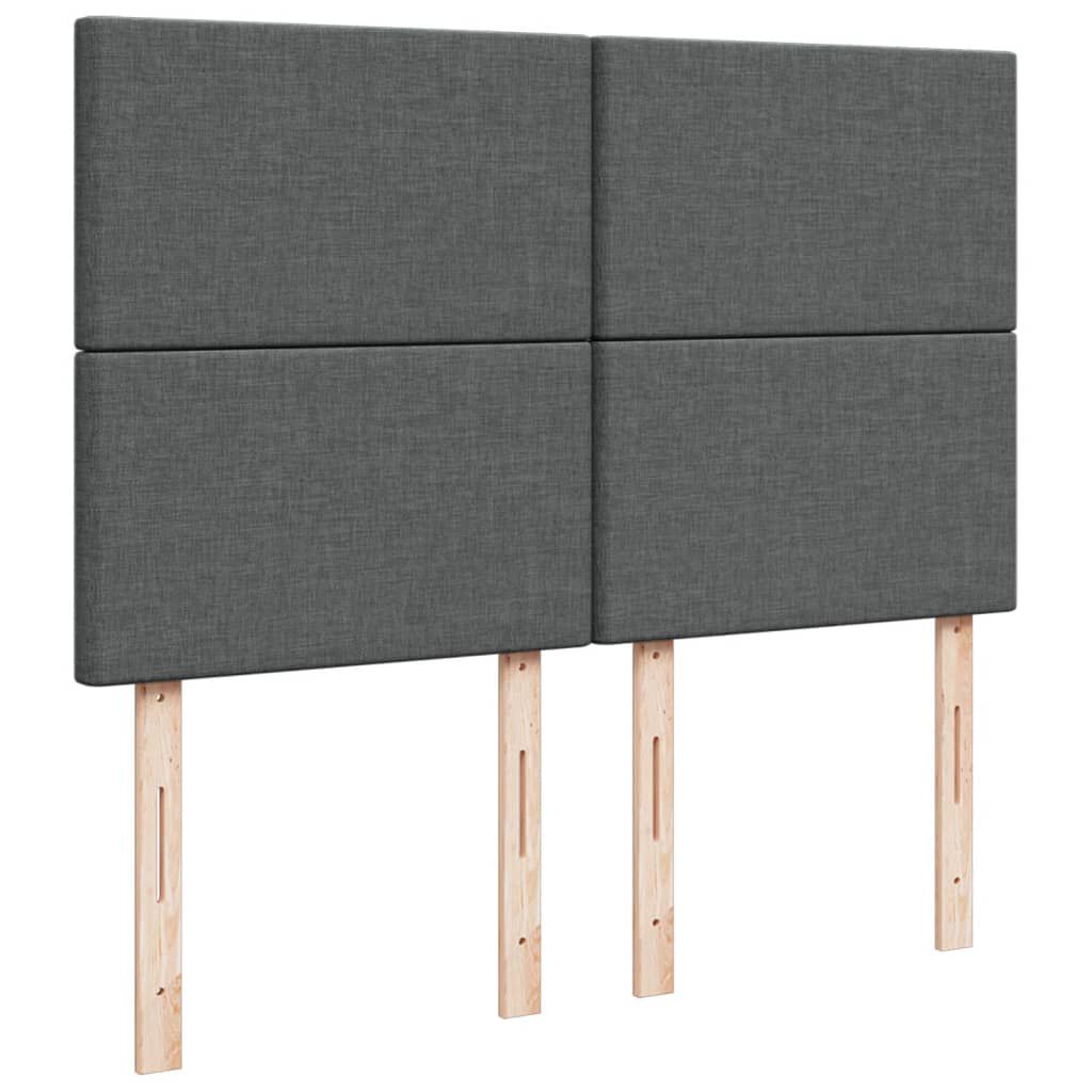 vidaXL Κρεβάτι Boxspring με Στρώμα Σκούρο Γκρι 140x200 εκ Υφασμάτινο