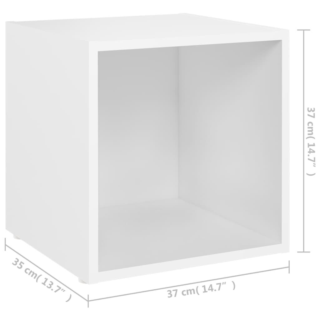 vidaXL Έπιπλα Τηλεόρασης 2 τεμ. Λευκά 37 x 35 x 37 εκ. από Επεξ. Ξύλο