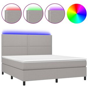 vidaXL &Kappa;&rho;&epsilon;&beta;ά&tau;&iota; Boxspring &mu;&epsilon; &Sigma;&tau;&rho;ώ&mu;&alpha; & LED &Alpha;&nu;.&Gamma;&kappa;&rho;&iota; 180x200&epsilon;&kappa;. &Upsilon;&phi;&alpha;&sigma;&mu;ά&tau;&iota;&nu;&omicron;