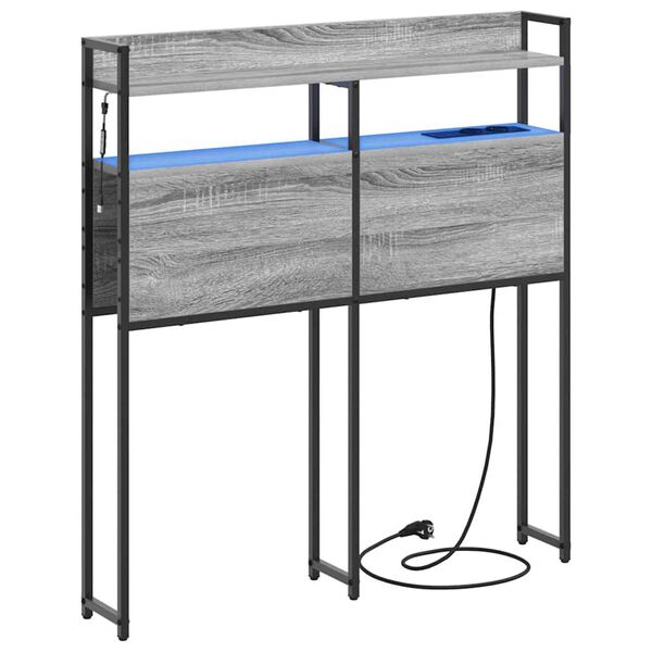 vidaXL Κεφαλάρι Αποθήκης με ράφι Γκρι sonoma 75 cm Επεξεργασμένο ξύλο