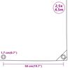 vidaXL Μουσαμάς Λευκός 2,5x4,5 μ. 650 γρ./μ²