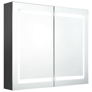 vidaXL Καθρέφτης Μπάνιου με Ντουλάπι & LED Γκρι 80x12x68 εκ.