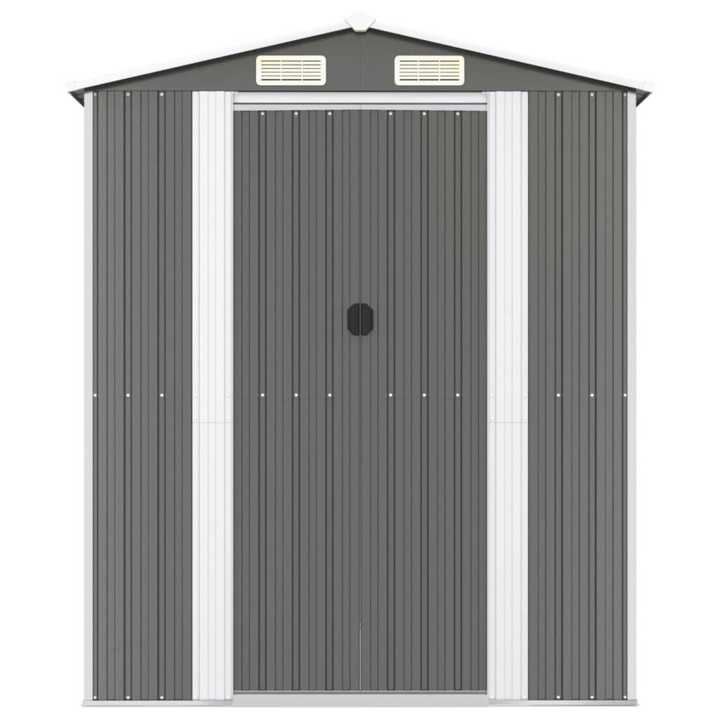 vidaXL Αποθήκη Κήπου Ανοιχτό γκρι 192x440x223 εκ. Γαλβανισμένο Ατσάλι