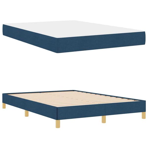 vidaXL Κρεβάτι με ελατήρια Μπλε και Καφέ 160 x 200 cm