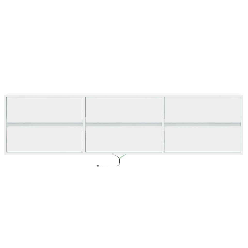 vidaXL Έπιπλο Τοίχου Τηλεόρασης με LED Λευκό 180x31x45 εκ.