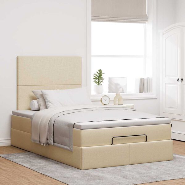 vidaXL &Omicron;&theta;&omega;&mu;&alpha;&nu;&iota;&kappa;ό &kappa;&rho;&epsilon;&beta;ά&tau;&iota; &mu;&epsilon; &sigma;&tau;&rho;ώ&mu;&alpha; Cream 120x190 cm Ύ&phi;&alpha;&sigma;&mu;&alpha;