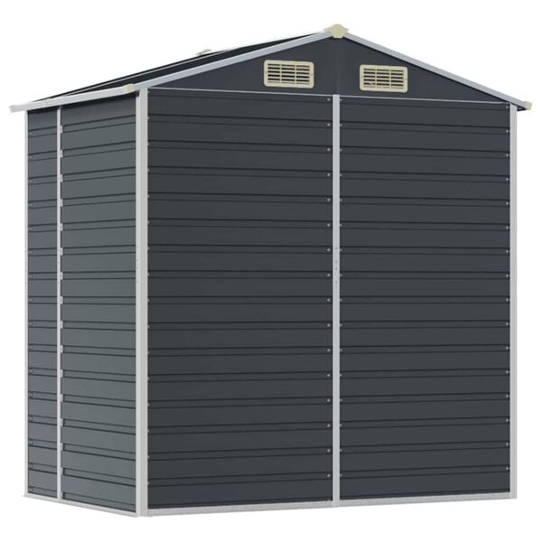vidaXL Αποθήκη Κήπου Ανθρακί 191x130x198 εκ. Γαλβανισμένο Ατσάλι